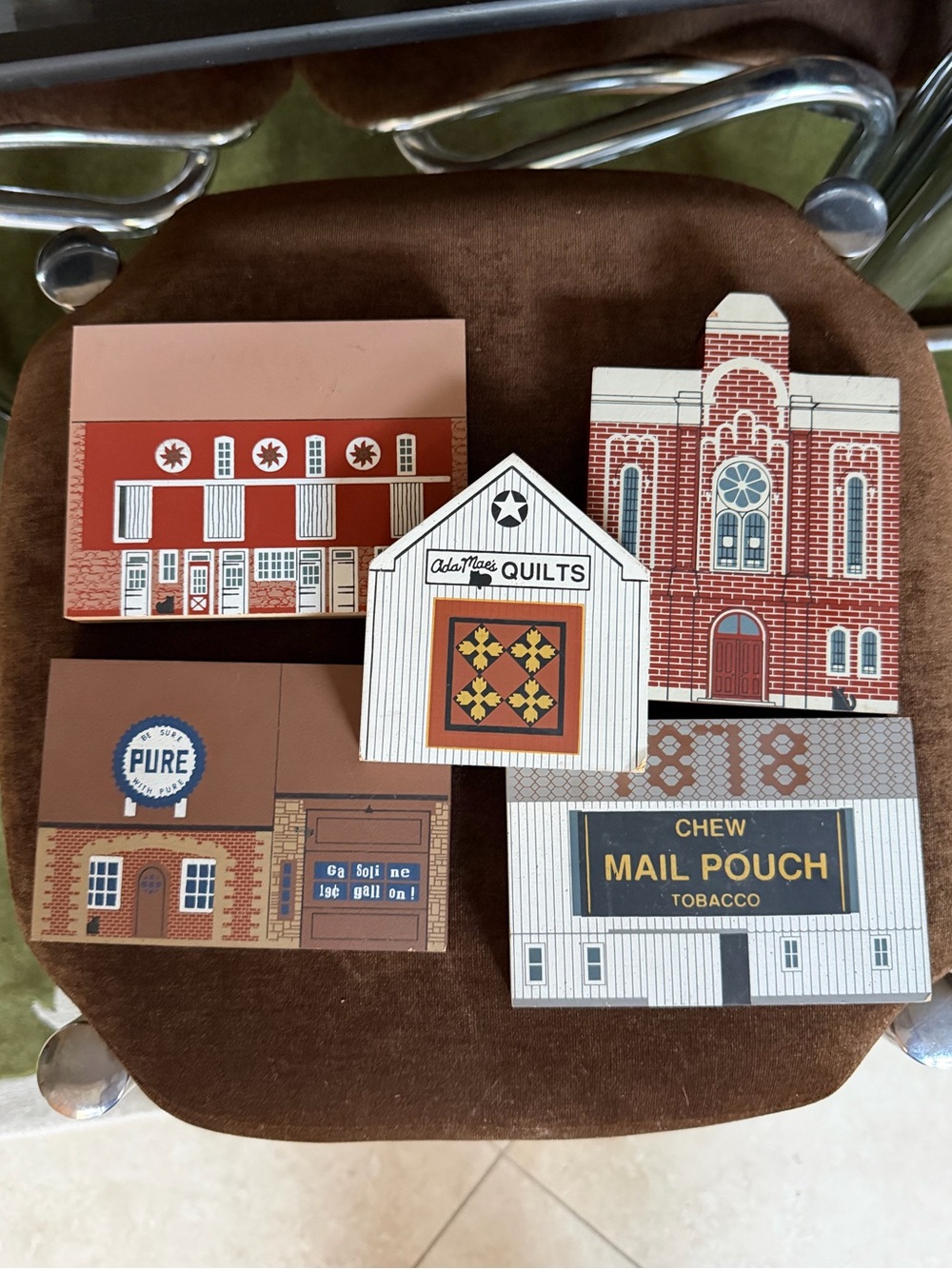 Vintage 90s The Cat’s Meow Village - Lot of 5 wooden buildings